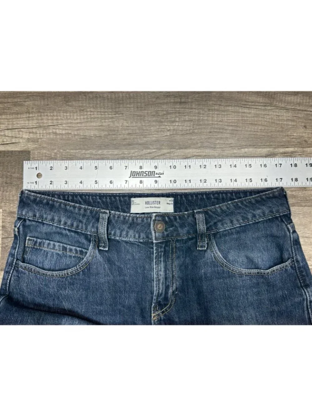 Hollister Low Rise Baggy Jeans Womens Sz 10R  Blue Wide Leg Y2K Skater 34x30 - Picture 6 of 8